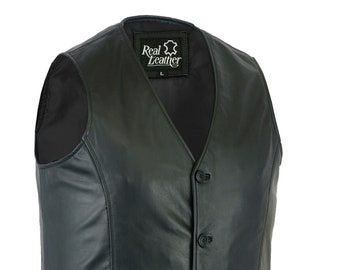 Mens Classic Formal Waistcoat Vest Soft Genuine Leather Made For Occasions