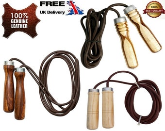 Leather Skipping Rope Fitness Gym Exercise Workout