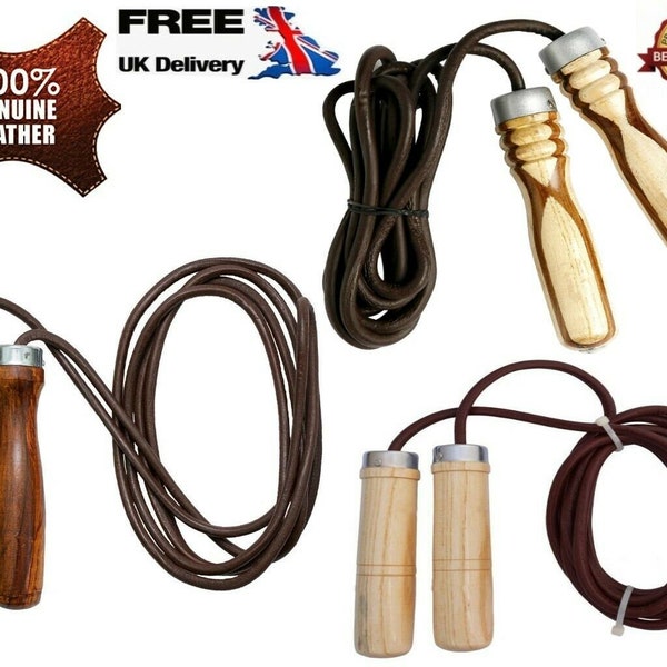 Leather Skipping Rope Fitness Gym Exercise Workout