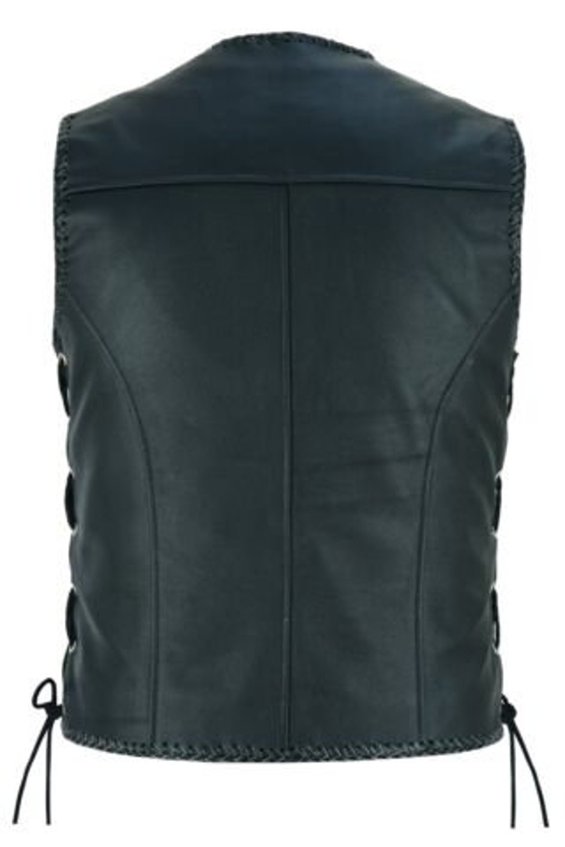 Mens Motorcycle Leather Vest Australian Western Gilet Fish Etsy