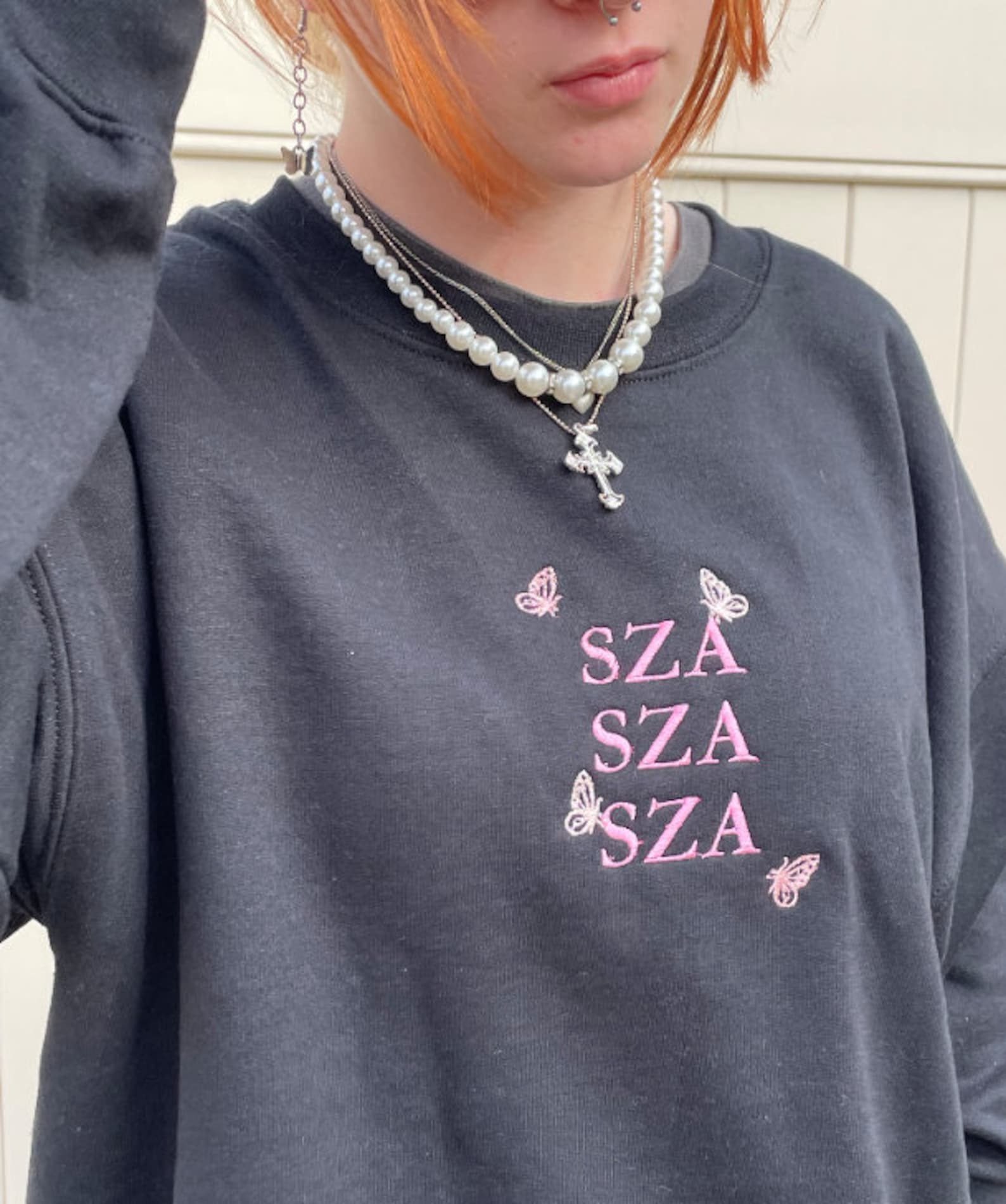 SZA Butterfly Crewneck Sweater Embroidered Sweater SZA Etsy