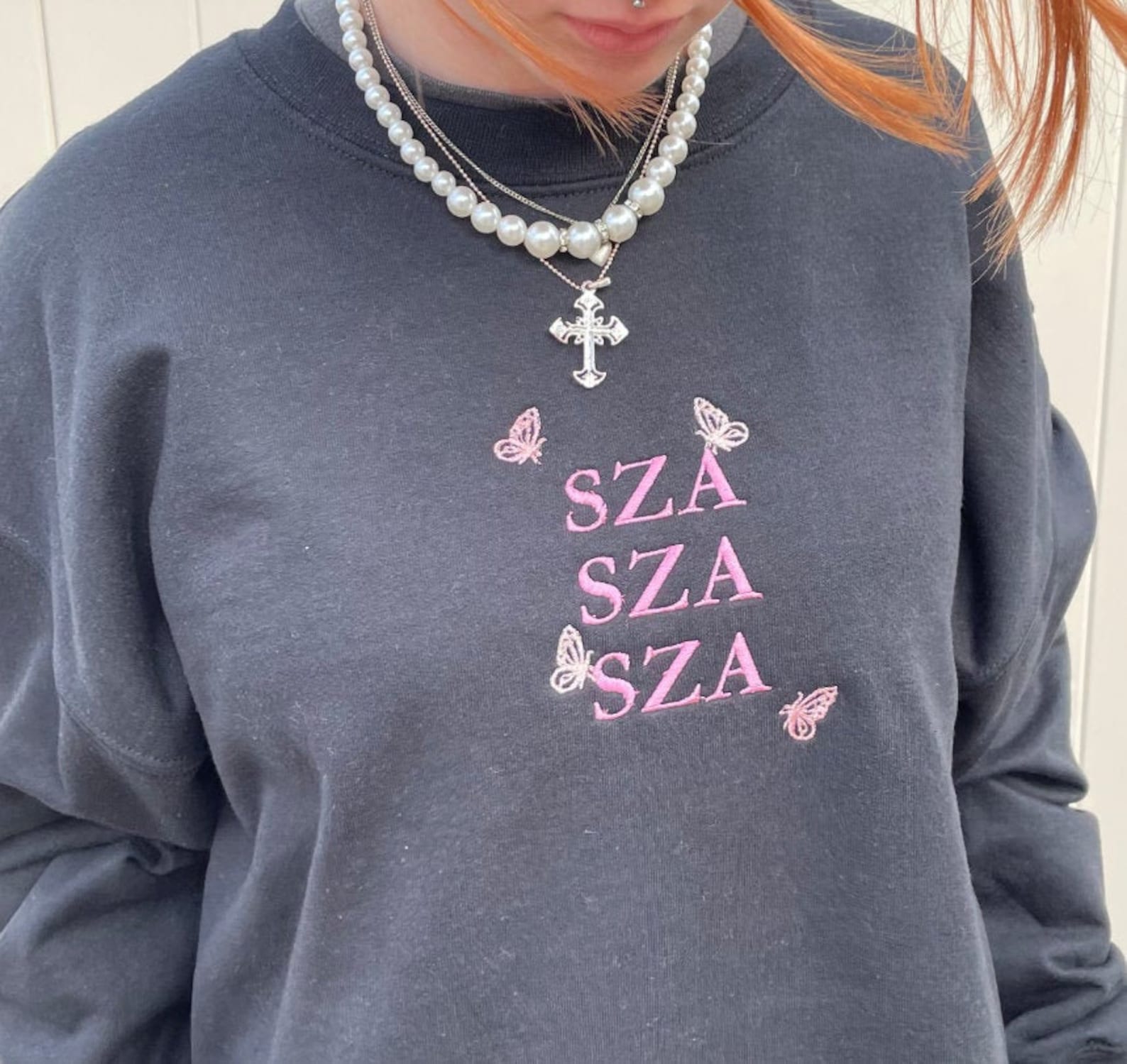 SZA Butterfly Crewneck Sweater Embroidered Sweater SZA Etsy