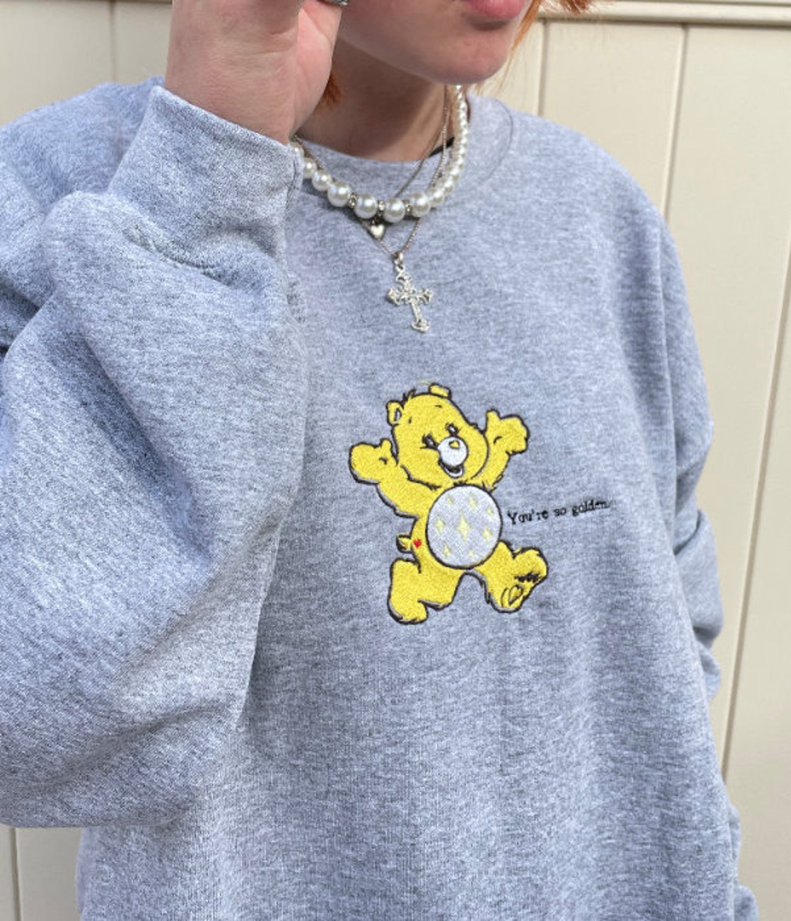 Golden HS Crewneck Sweater HS Inspired Fine Line Etsy