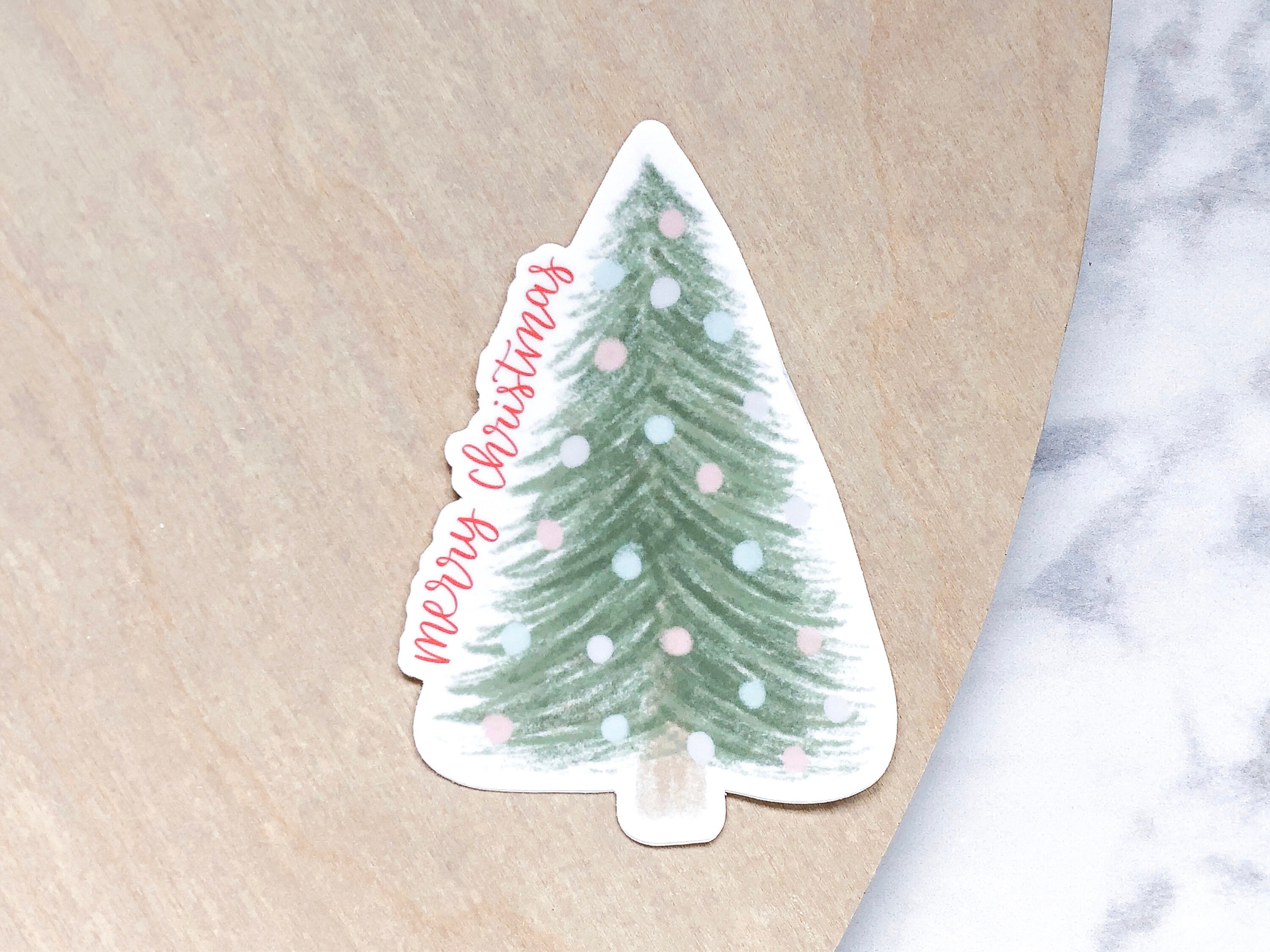 Christmas Tree Sticker 2.75x4 in. Etsy