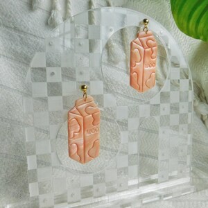 Milk carton earrings