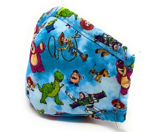 Toy Story Face Mask: Blue Sky Cotton Mask with Filter Pocket