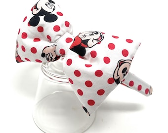 Minnie Mouse Red Polka Dot Bow Headband: Theme Park Cruise Party Accessory