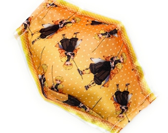 Zenitsu Anime Slayer Face Mask for Kids & Adults | Orange Ombre Urokomon | 3D Fit