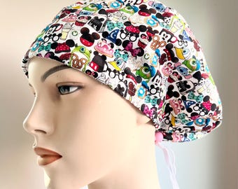 Euro Style Scrub Cap | Adjustable Surgical Hat Fits Medium/Long/Bouffant Hair Styles