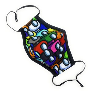 Among Us Crewmate PACKED Face Mask for Kids and Adults - Nose Wire Clip, Filter Pocket - Triple Layer Cotton Maskara by BengC YWH05