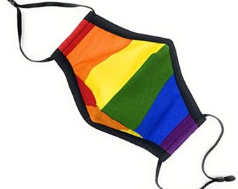 Rainbow Pride Adult Face Mask | 3D Fit, Triple Layer Cotton, Adjustable Nose Clip