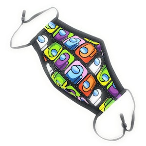 Among Us Crewmate Space GALAXY Face Mask for Kids and Adults - Nose Wire Clip, Filter Pocket - Triple Layer Cotton Maskara by BengC YWH02