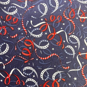 Patriotic Stars and Stripes Cotton Fabric: USA 4th of July Decor | By The HALF YARD