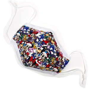 Minnie Mickey Christmas Face Mask: Kids & Adults, Triple Layer Cotton