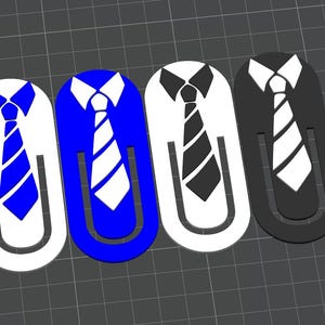 3D Printable Paper Clip with Tie STL File – Fun Office Gift for Men, Stylish Bookmark Clip, Digital Download