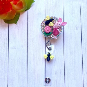Piglet Badge Reel| Winnie the Pooh badge| Sparkle badge| Badge reel| Disney badge reel| piglet| nurse badge