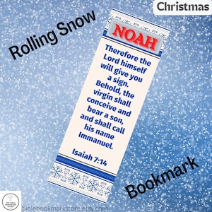 Laminado, nome, versículo bíblico, personalizável, Natal personalizado - marcador de neve rolante
