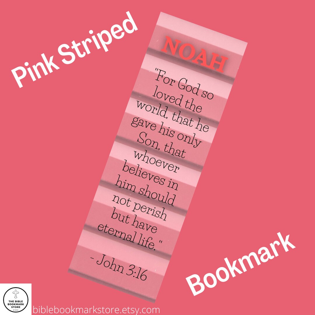 Laminated Name Bible Verse Personalizable Custom Pink Etsy