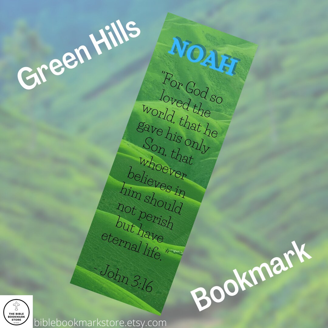 Laminated, Name, Bible Verse, Personalizable, Custom Green Hills