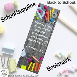 Laminado, Nombre, Versículo de la Biblia, Personalizable, Personalizado Regreso a la escuela - Marcapáginas de útiles escolares