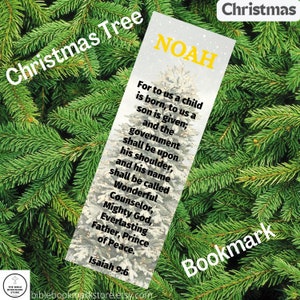 Laminado, nome, versículo bíblico, personalizável, Natal personalizado - marcador de árvore de Natal branco