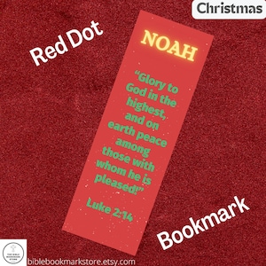 Laminado, Nome, Versículo Bíblico, Personalizável, Natal Personalizado - Marcador Red Dot