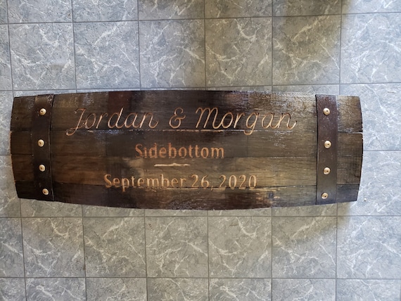 Personalized bourbon barrel staves