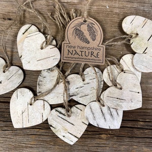 Mothers Day Gift, 12 Birch Bark Hearts, Gift Box and Tag, Love & Appreciation, Handmade in New Hampshire