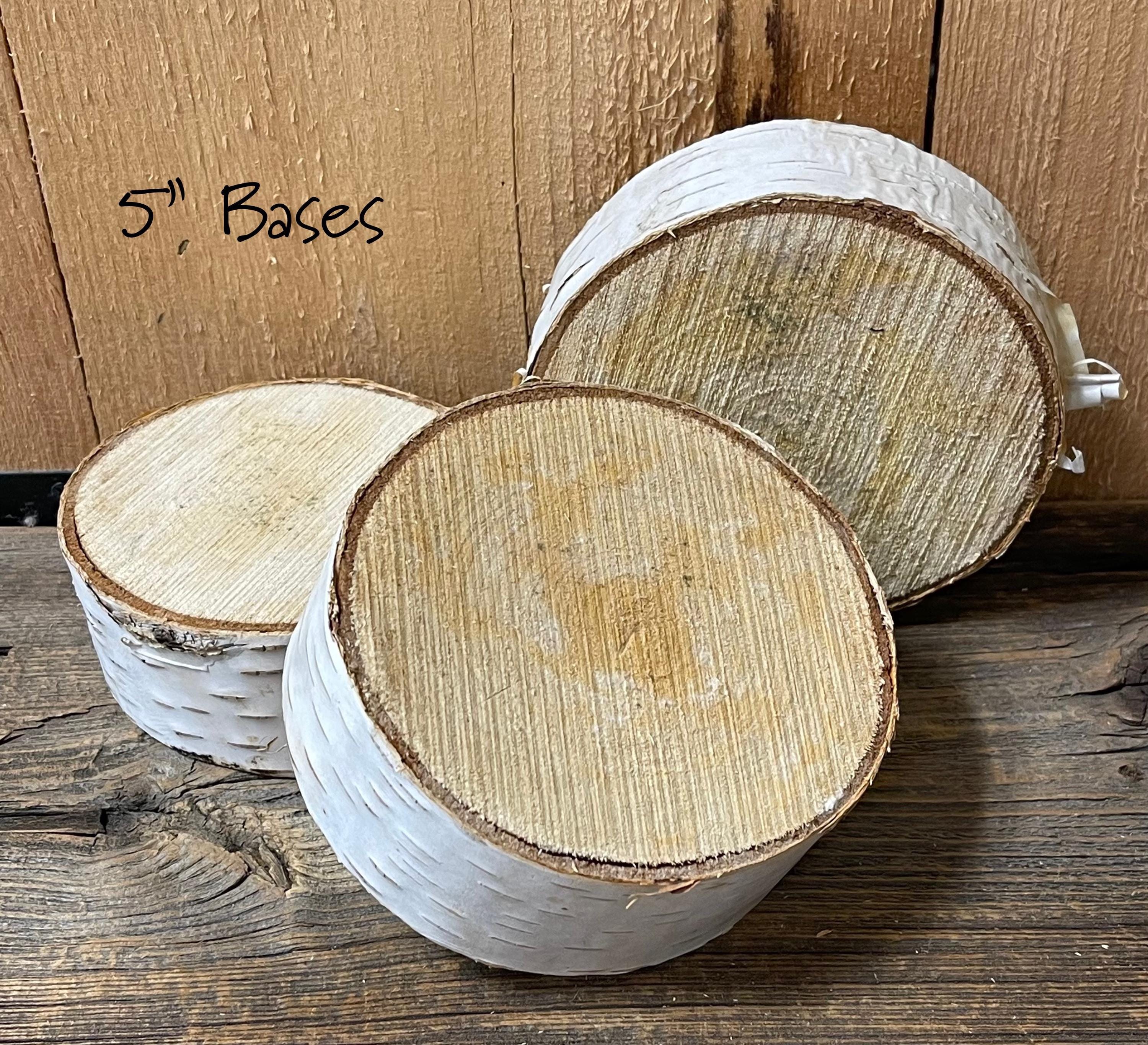 3 Large Rustic Birch Bases, 5
