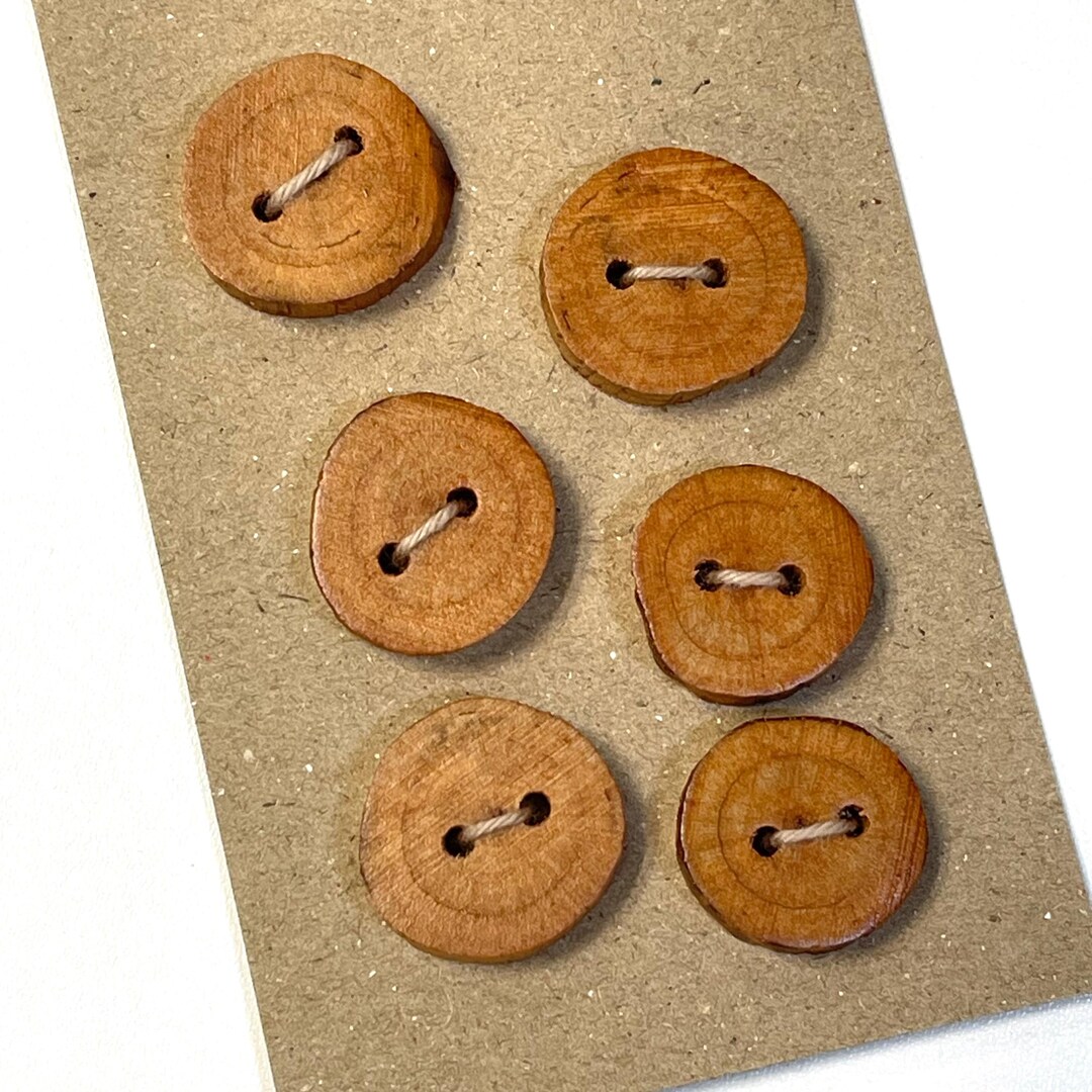 6 Beaver Stick Buttons, 3/4