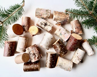 Mini Birch Logs, Mini Stumps for Crafts and Decorating, Quantity Discounts