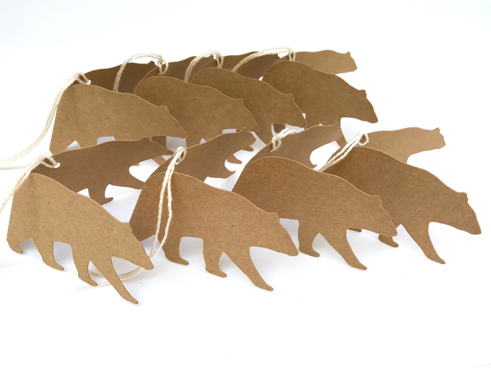 Bear Tags Bear Gift Tags Set of 8 Bear Favor Tags Kraft Etsy