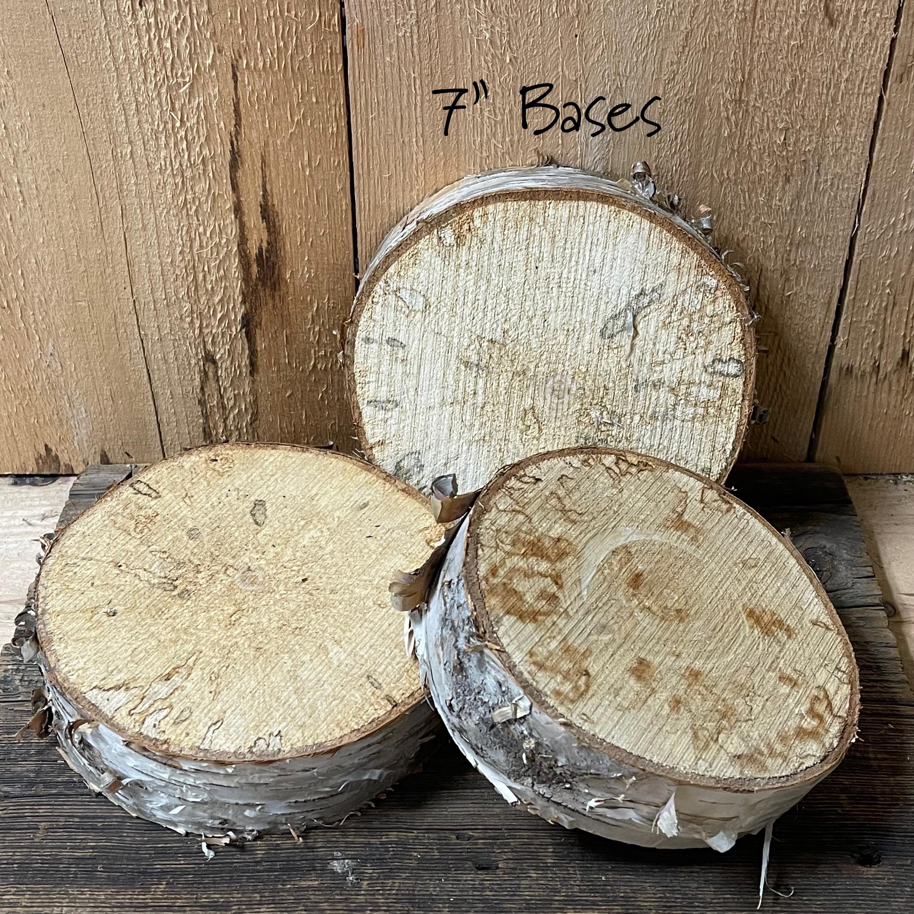 3 Large Rustic Birch Bases, 5