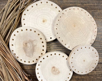 3 Birch Basket Bases, Select 2.5", 3", 3.5" Diameter, 1/4" Thick, Natural Shape, Ready to Use, Pyrography, Pine Needle Baskets