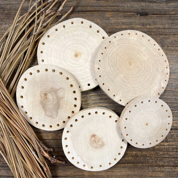 3 Birch Basket Bases, Select 2.5", 3", 3.5" Diameter, 1/4" Thick, Natural Shape, Ready to Use, Pyrography, Pine Needle Baskets