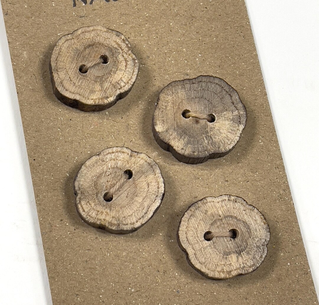 4 Beaver Stick Wood Buttons, 1
