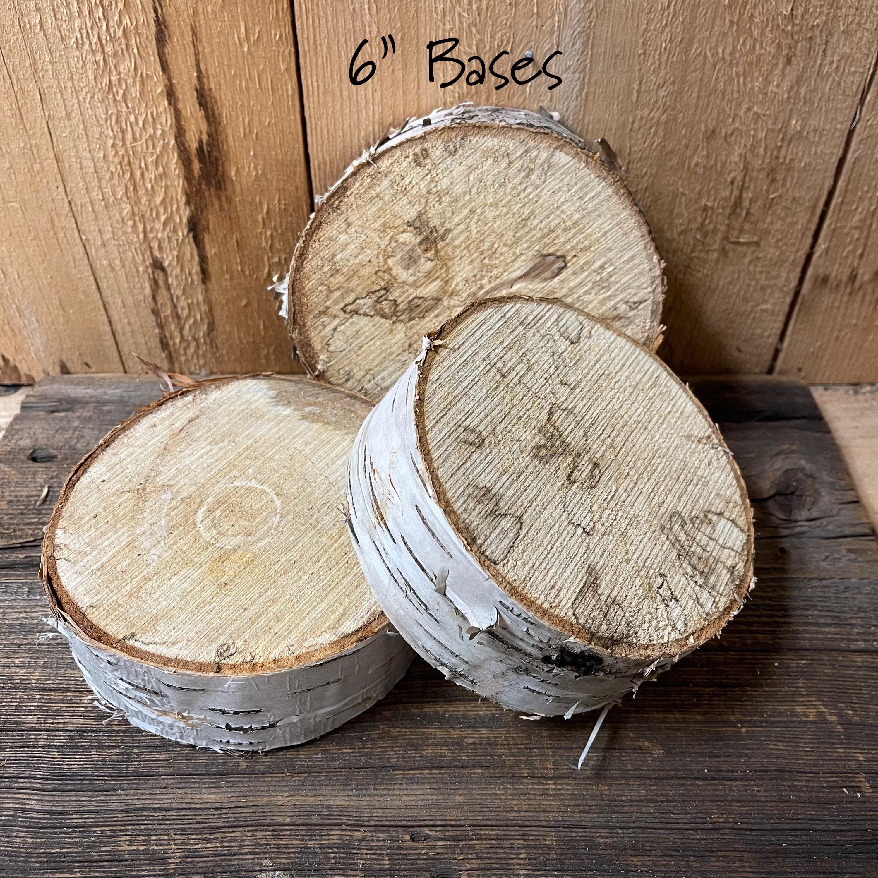 3 Large Rustic Birch Bases, 5