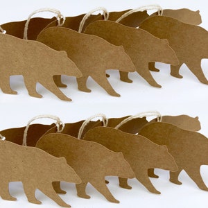 Bear Tags, Bear Gift Tags, Set of 8, Natural Kraft Color, Hang Tags, Place Cards, Product Tags