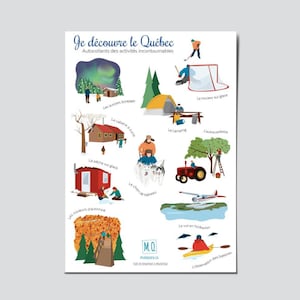 Planche d'autocollants des activités incontournables du Québec - Stickers du Québec