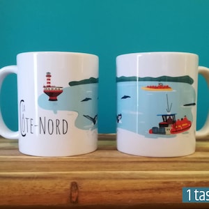 Ceramic Mug, Illustration La Côte-Nord (Zodiac)