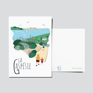 Québec Postcard, Illustration Gaspésie (Percé Rock)