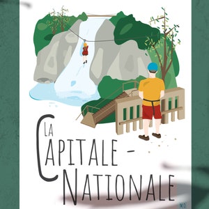Quebec Poster, Illustration Capitale-Nationale (Montmorency Falls)