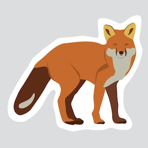 Autocollant/Sticker animaux du Québec - Renard roux