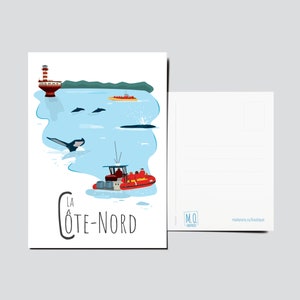 Carte postale La Côte-Nord en zodiac