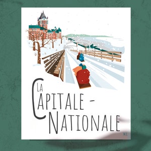 Quebec Poster, Illustration Capitale-Nationale in Quebec (Château Frontenac)