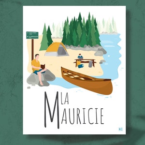 11x14'' Poster Quebec - Illustration La Mauricie (Summer)