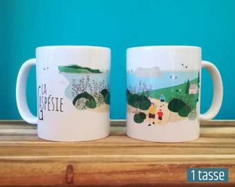 Ceramic Mug, Illustration La Gaspésie (Percé Rock)