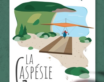 8x10'' Poster Quebec, Illustration La Gaspésie (Mount-Saint-Pierre)