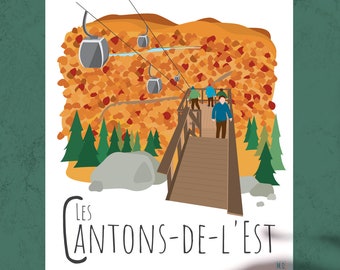 Quebec Poster, illustration Cantons-de-l'Est (Autumn)