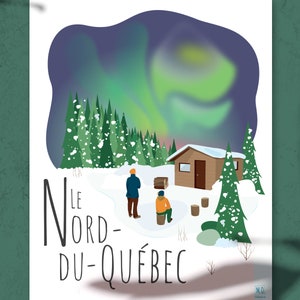 11x14 Poster Quebec, Illustration Le Nord-du-Québec